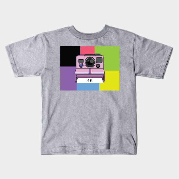 Retro Polaroid Instant Camera Vintage Art Poster Print Kids T-Shirt by CoolFactorMerch